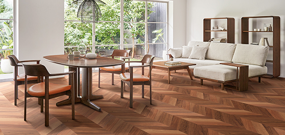 銘木フロアー ラスティック フレンチヘリンボーン